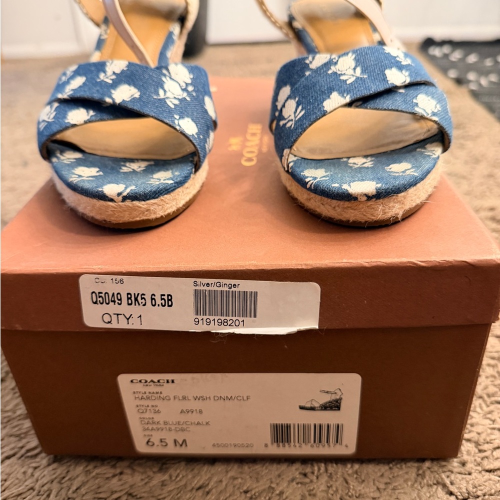 Coach Denim Blue Floral Espadrilles - Picture 5 of 5